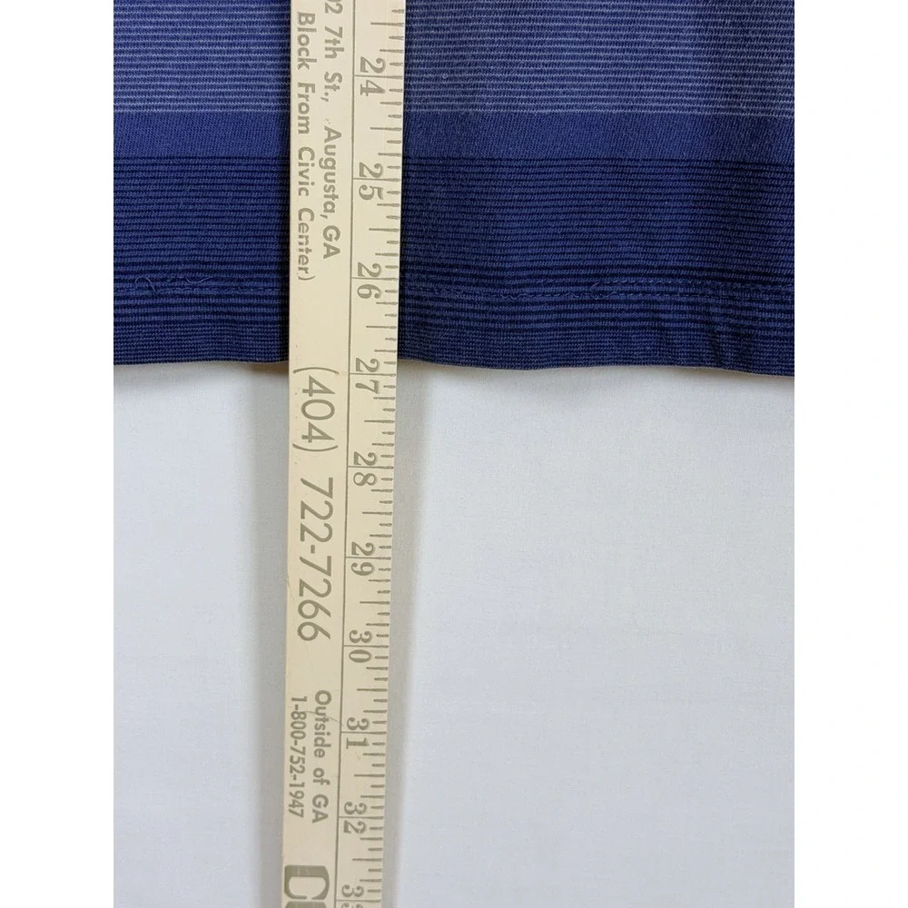 Banana Republic Men's Large Blue Striped Polo Shirt 100% Cotton Short Sleeve